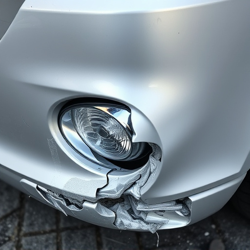 damaged car bumper