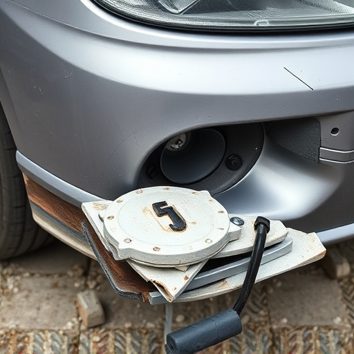 damaged car bumper