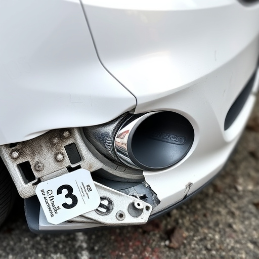 damaged car bumper