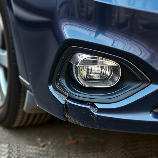 damaged car bumper