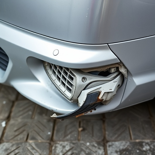 damaged car bumper