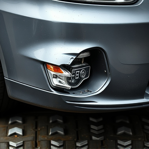 damaged car bumper