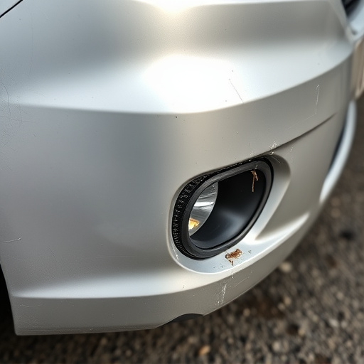 damaged car bumper