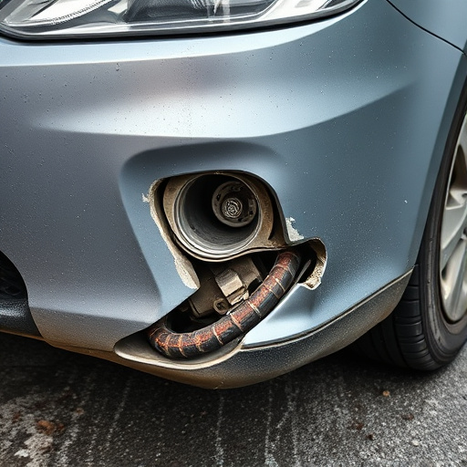 damaged car bumper