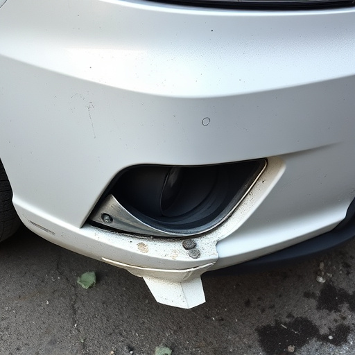 damaged car bumper