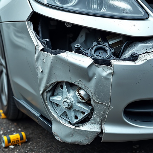 damaged car bumper
