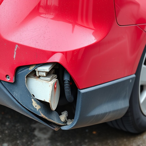 damaged car bumper