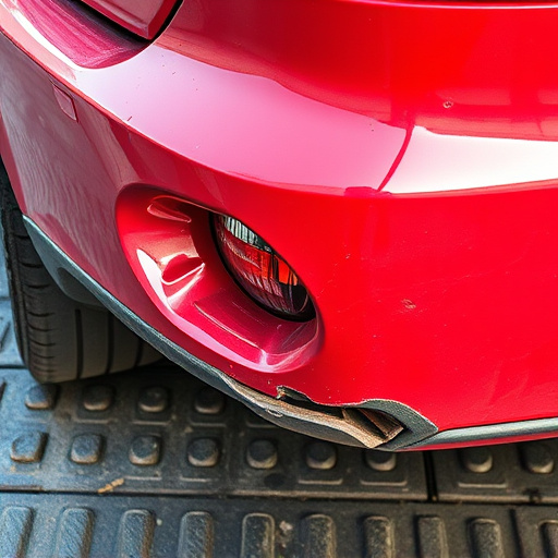 damaged car bumper