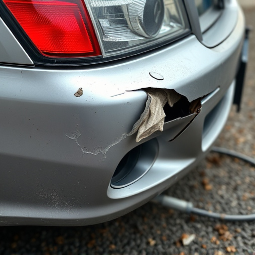 damaged car bumper