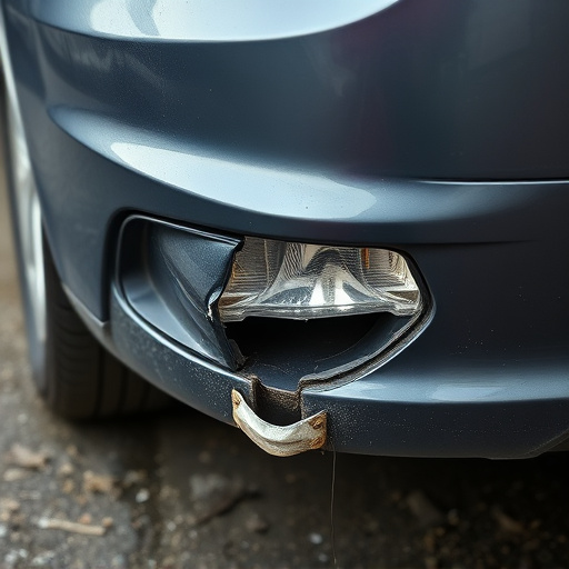 damaged car bumper
