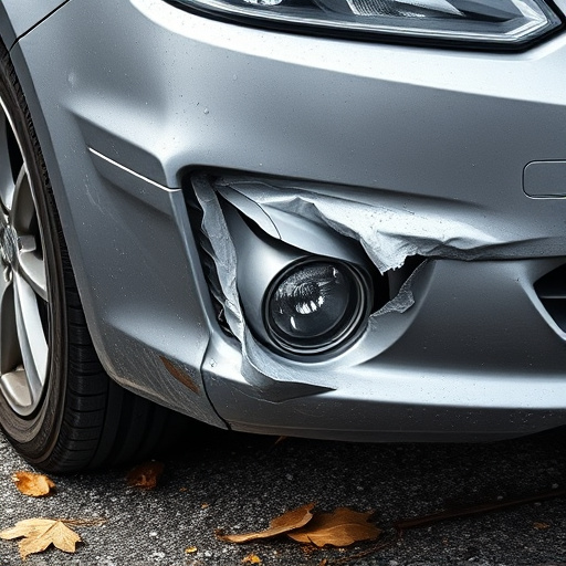 damaged car bumper