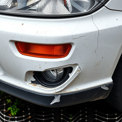 damaged car bumper