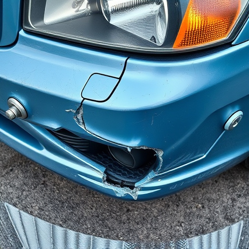 damaged car bumper
