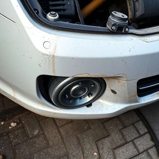 damaged car bumper