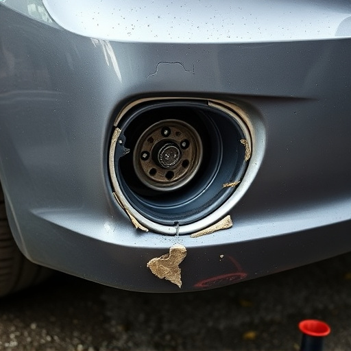 damaged car bumper