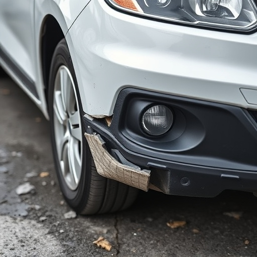 damaged car bumper