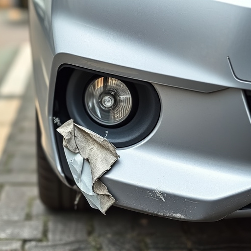 damaged car bumper