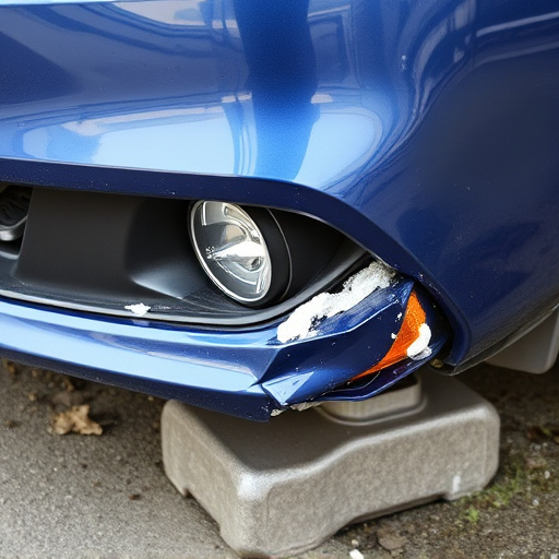 damaged car bumper