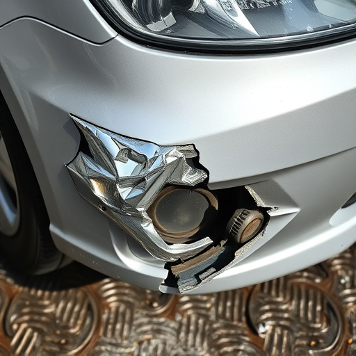 damaged car bumper