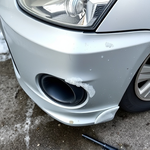 damaged car bumper