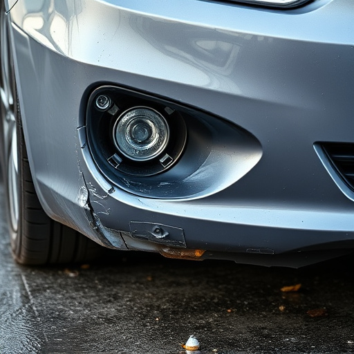 damaged car bumper