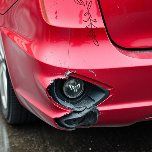 damaged car bumper