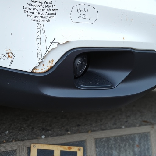 damaged car bumper