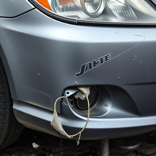 damaged car bumper