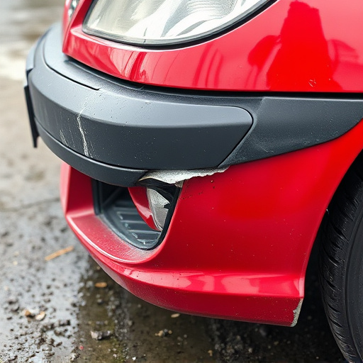 damaged car bumper