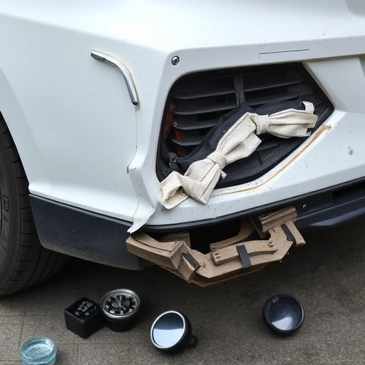 damaged car bumper