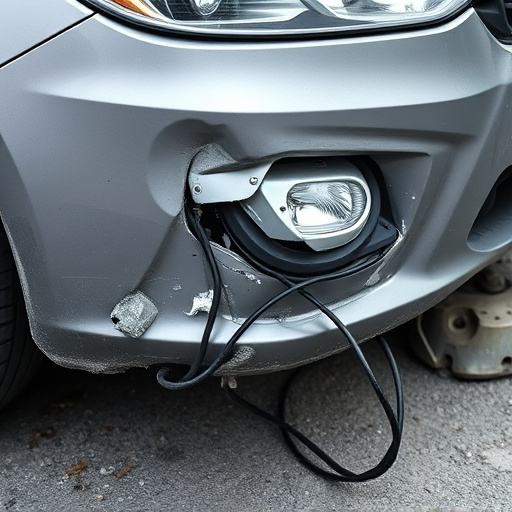 damaged car bumper