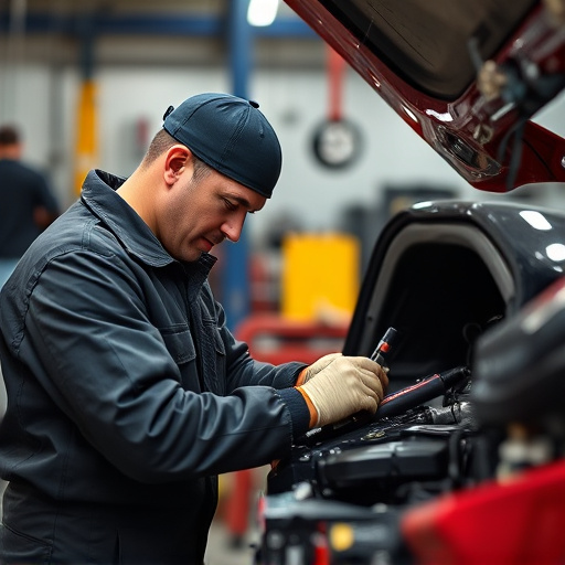 auto technician working