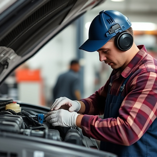 auto technician working