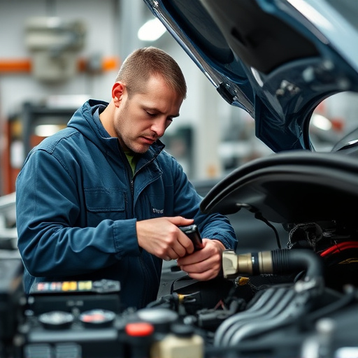 auto technician working