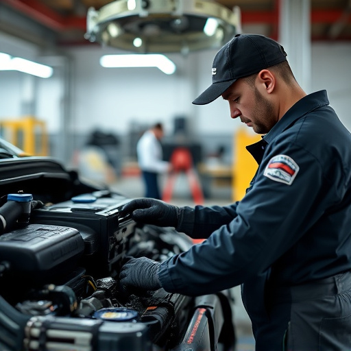 auto technician working