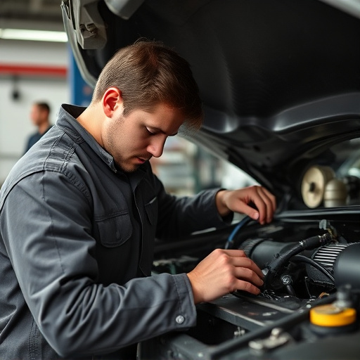 auto technician working