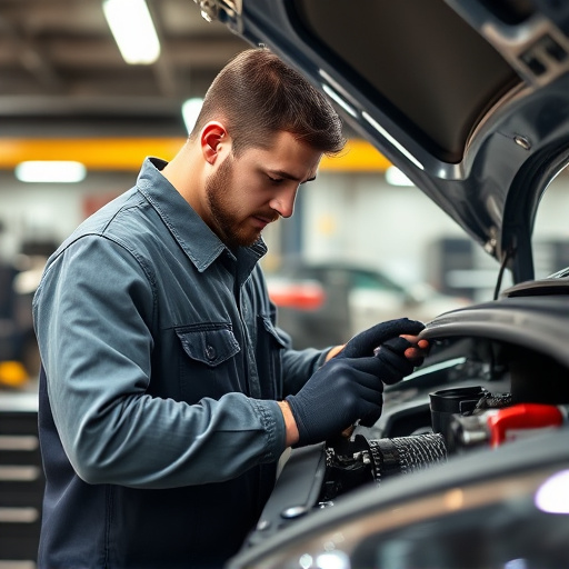 auto technician working