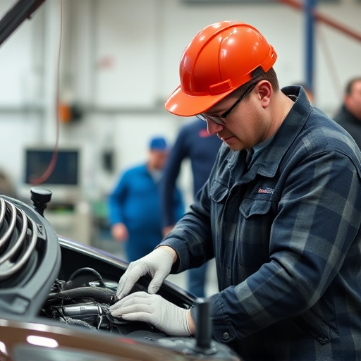 auto technician working