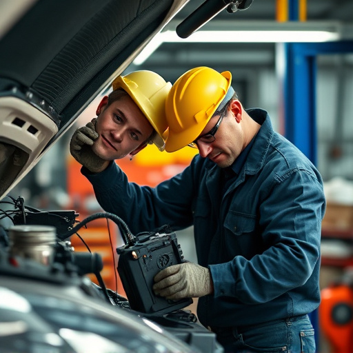 auto technician working
