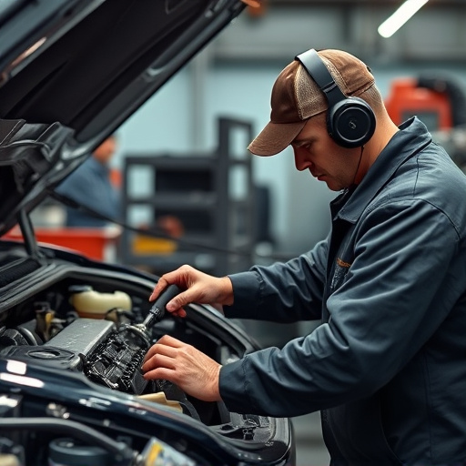 auto technician working