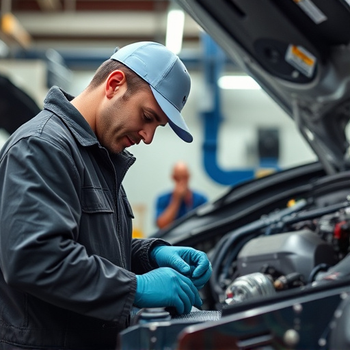 auto technician working