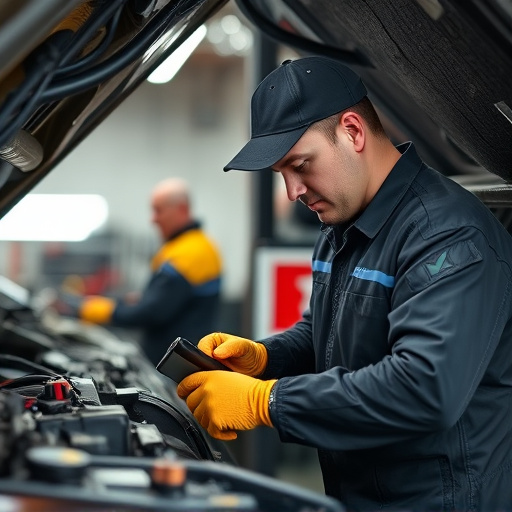 auto technician working