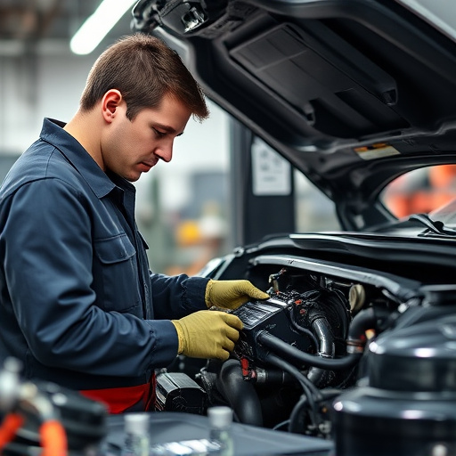 auto technician working