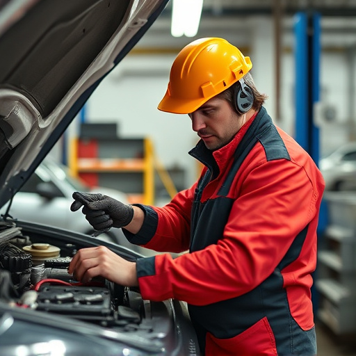 auto technician working