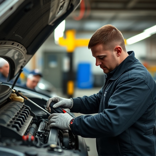 auto technician working