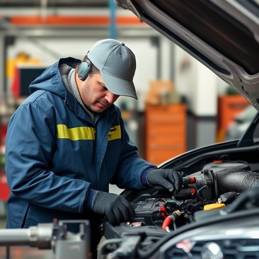 auto technician working