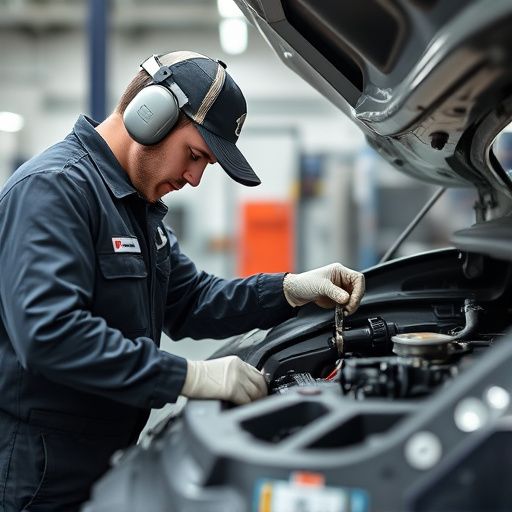 auto technician working