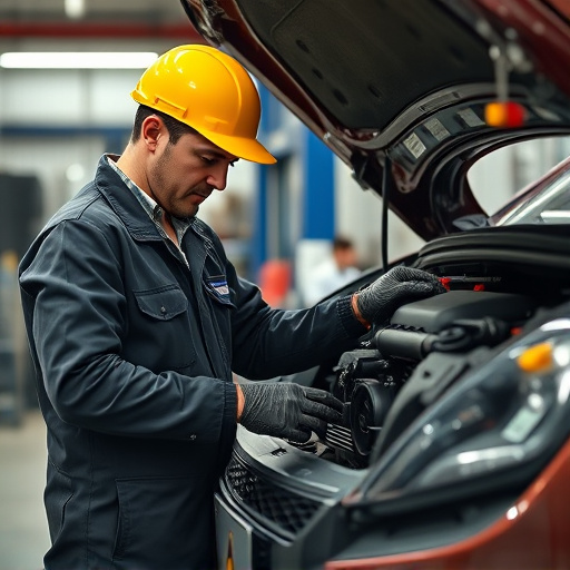 auto technician working