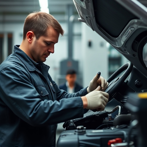 auto technician working