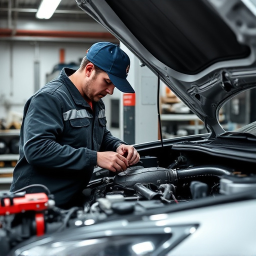 auto technician working